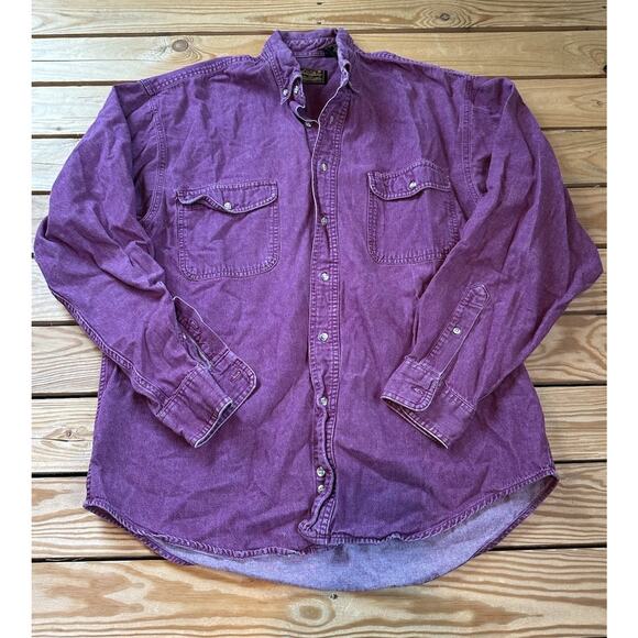 Vintage Eddie Bauer Button Up Shirt Size Large Men’s Purple - Picture 1 of 8